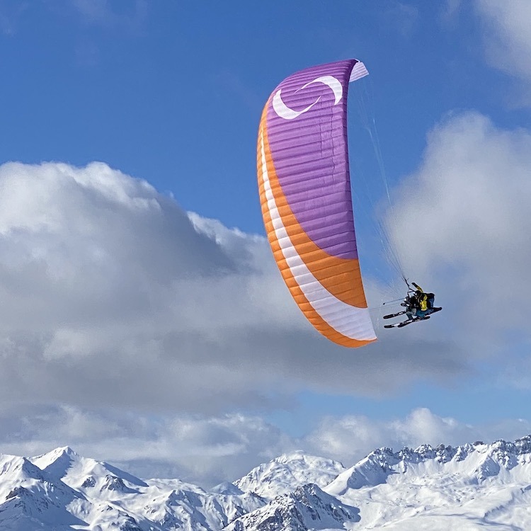 Parapente Les Arcs Peisey-Vallandry Vol ski en tandem